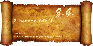 Zuberecz Gál névjegykártya